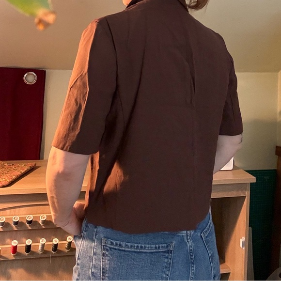 Zara Brown Short Sleeve Blazer - Picture 2 of 5